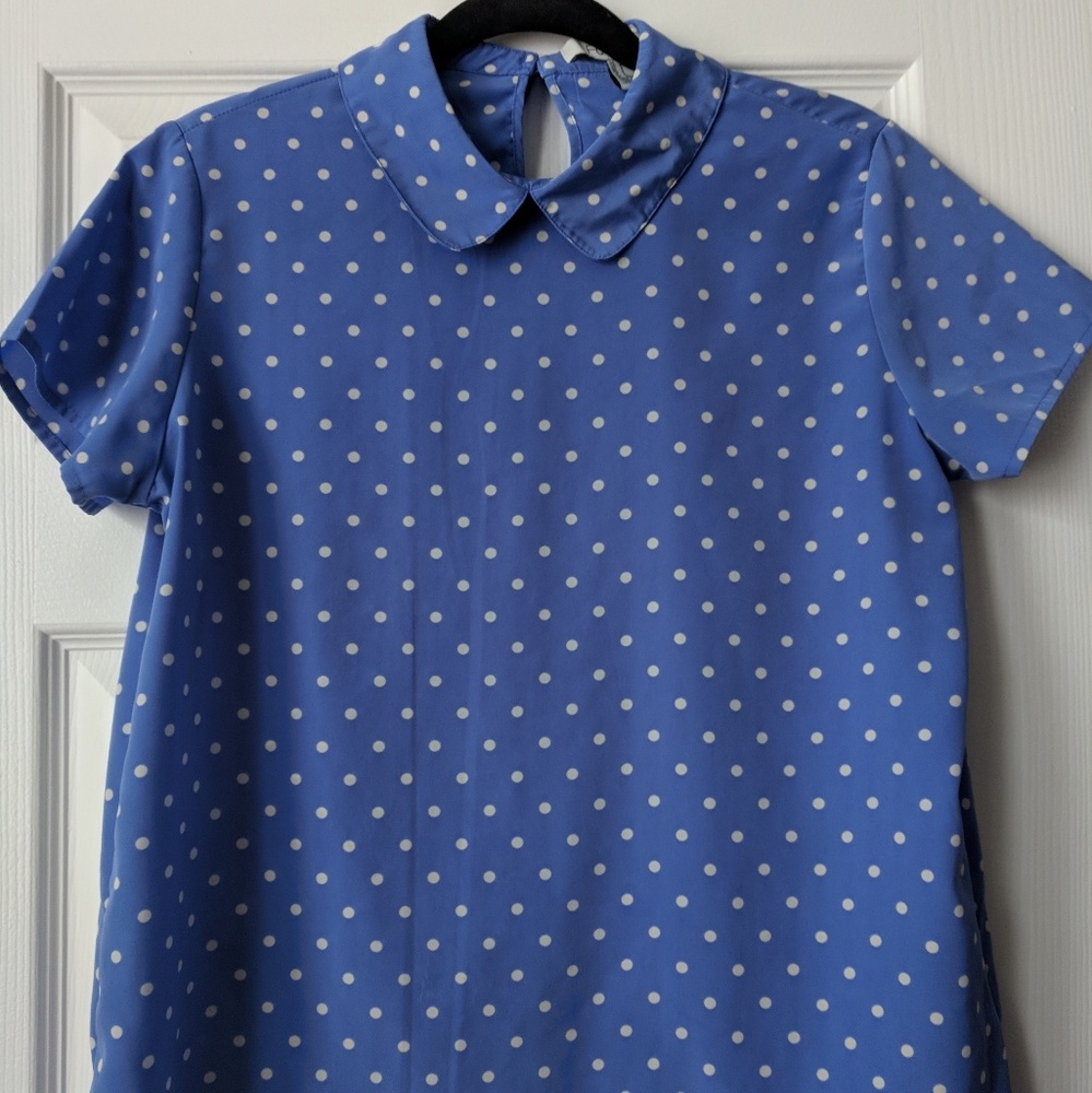 F21 Peter Pan Collar Polka Dot Shirt